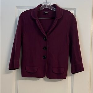 Ann Taylor Burgundy Blazer with Black Buttons